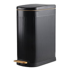 Slim Bathroom Trash Can with Lid Stainless Steel Garbage Can Soft Close Step by SYNCVIBE