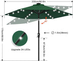 ABCCANOPY Durable Solar Led Patio Umbrellas with 24LED Lights 7.5FT (Green) - Image 3
