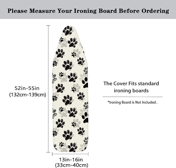 Pet Paw Ironing Board Cover and Pad Standard Size Padding Decorative Cover - Image 5
