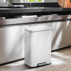 EKO Madison Matte White 50 Liter/13.2 Gallon Step Trash Can - Image 7