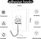 Adhesive Hooks for Hanging, Wall Hooks Self Adhesive Towel Coat Waterproof - Image 2