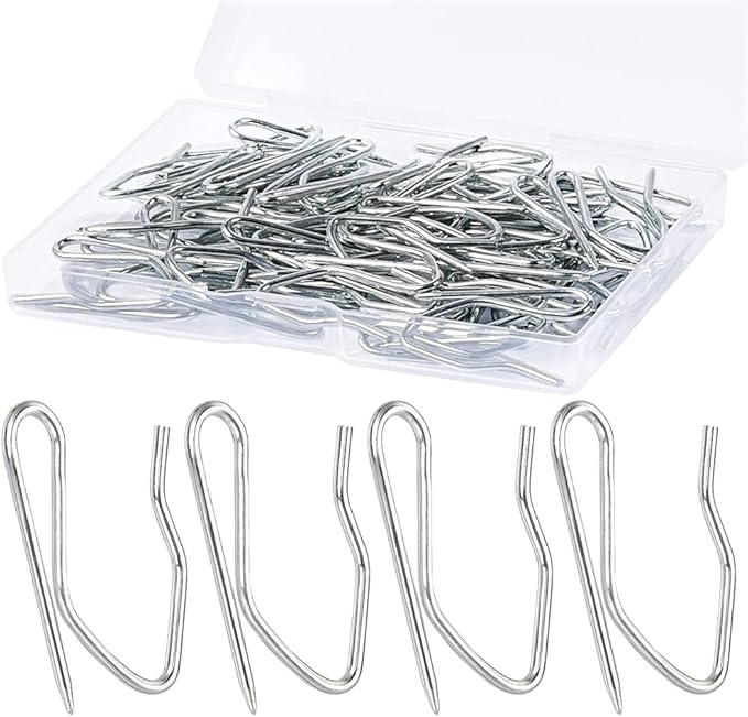 1.2 Inches Curtain Hooks, Sopito 58pcs Metal Drapery Pin and Hook by Sopito