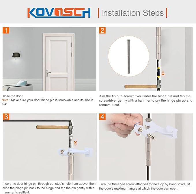 10 Pack Hinge Pin Door Stopper White - Image 6