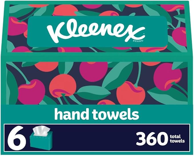 Kleenex Disposable Paper Hand Towels, 6 Boxes, 60 Tissues per Box, Packaging by Kleenex%C2%AE
