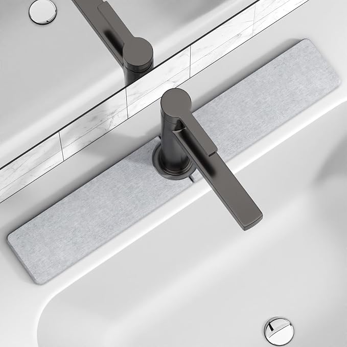 23.6" x 4" Stone Faucet Mat for Kitchen Sink, Quick Drying Diatomite Sink Tray by Unknown