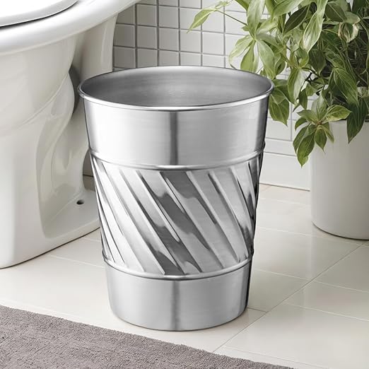 Monarch Abode Metal Bathroom Trash Can – Waste Basket - Image 4