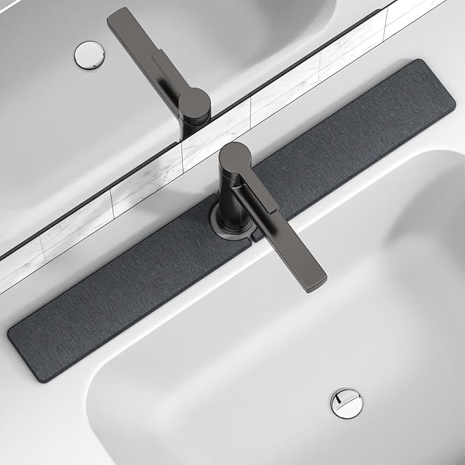 30" x 4" Stone Faucet Mat for Kitchen Sink, Quick Drying Diatomite Sink Tray by Unknown