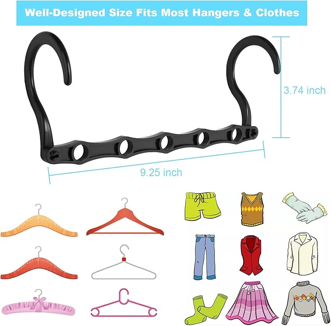 DUCOO 10 PCS Space Saving Hangers, 5-Hole Magic Hangers - Image 4