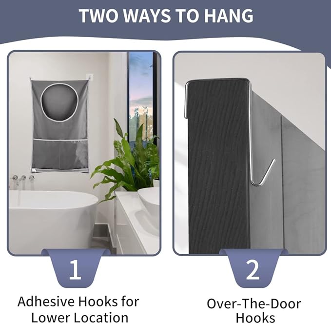 Hanging Laundry Hamper, Over The Door Laundry Hamper, Hanging Laundry Bag - Image 6