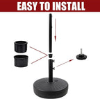 50LBS Round Umbrella Base Water Filled with Steel Umbrella Holder, Heavy Duty Fillable Umbrella Base Stand for Outdoor, Patio, Lawn, Garden (Black) (Stripes) - Image 5