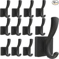 Black Coat Hooks for Wall Hanging, Bath Robe Hook Heavy Duty Thick Towel Hooks by TOFIIGREM