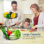 Auledio Iron 2-Tier Countertop Fruit Vegetables Basket Bowl Storage - Image 4