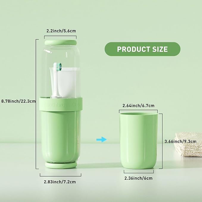 Toothbrush Cup with Cover, Travel Toothbrush Case Portable Toothbrush Holder - Image 2