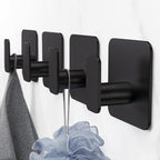 Black Hooks for Hanging Heavy Duty, Adhesive Hooks for Shower, Waterproof & - Image 2