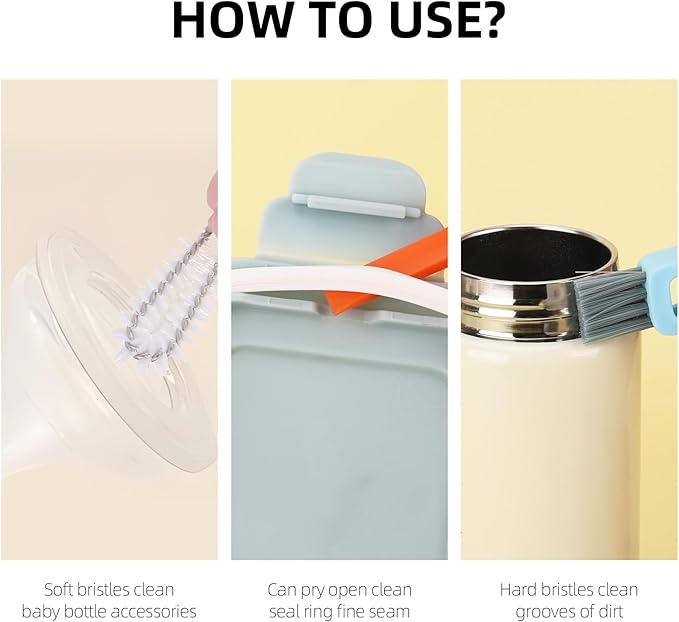 9 Pcs 3 in 1 Cup Lid Cleaning Brush, Cup Lid Gap Cleaner - Image 5
