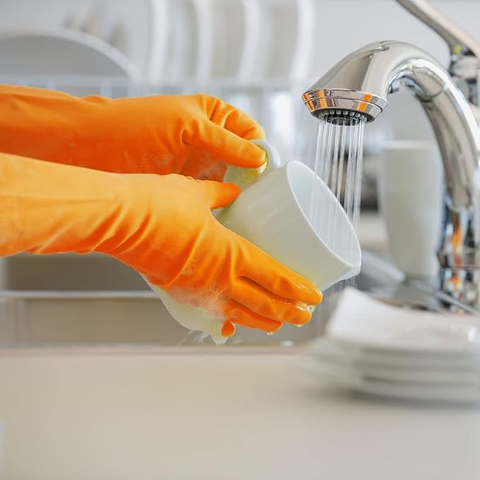 3 Pairs Rubber Cleaning Gloves Latex Free Dishwashing Gloves - Image 6