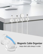 Magnetic Cable Clips 360° Rotation Cord Holder, 12 Pack Cord Organizer 1s Lock - Image 7