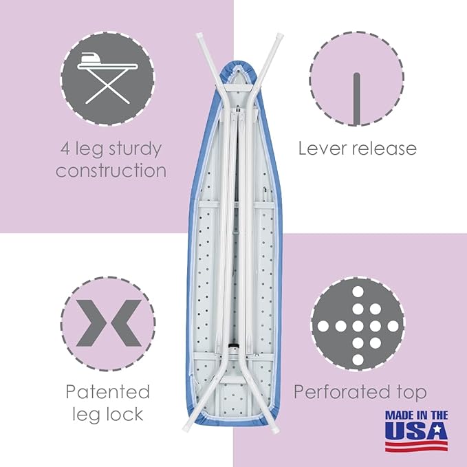Full Size Ironing Board Made in USA – Dark Blue by Seymour Home Products 4 - Image 4
