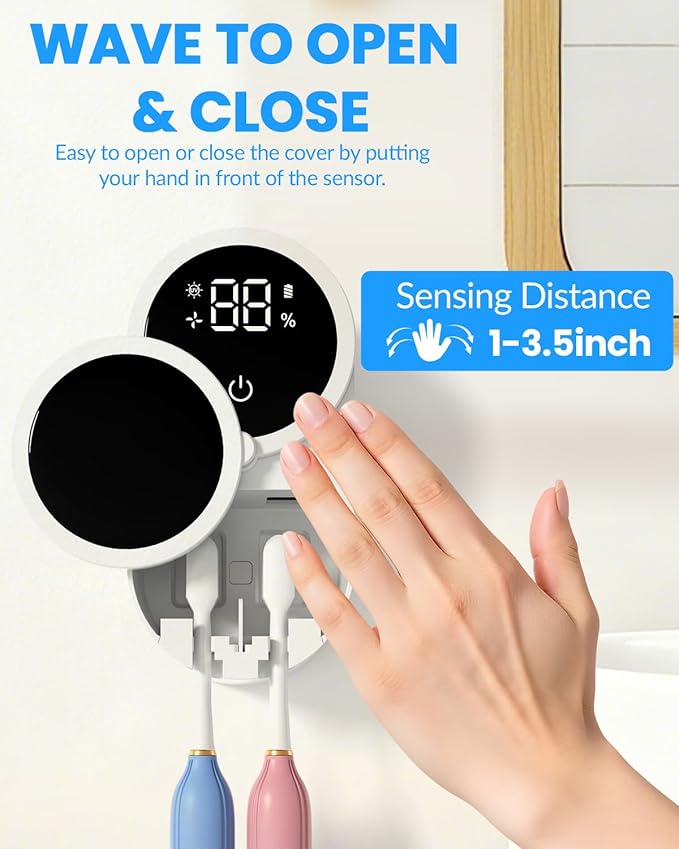 Toothbrush Sanitizer Holder, GEVOODIX Tooth Brush Holder - Image 2