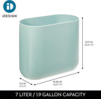 iDesign Small Slim Plastic Bathroom Trash Can, Garbage Can - Image 4