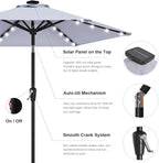 ABCCANOPY Durable Solar Led Patio Umbrellas with 24LED Lights 7.5FT with 6 Sturdy Ribs (Fog Gray) - Image 8