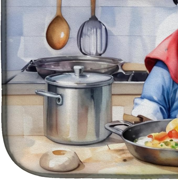 Caroline's Treasures DAC6311DDM Pug The Chef Dish Drying Mat Absorbent Dish - Image 4