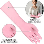 Long Sleeves Durable Disposable Nitrile White Gloves 15inches, Household - Image 2