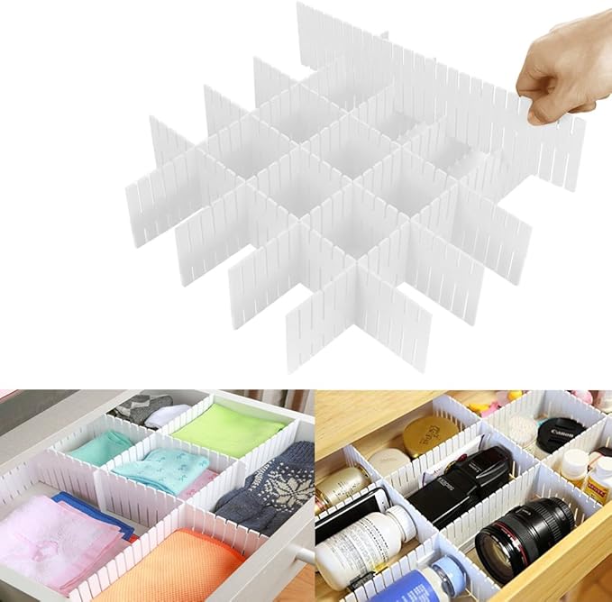 8pcs DIY Plastic Drawer Organizer Adjustable Drawer Dividers - Image 3