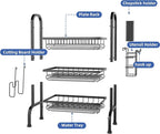 Dish Drying Rack 3 Tier Large Capacity Kitchen Dish Draining Rack Countertop - Image 6