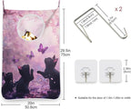 Hanging Laundry Hamper with Stainless Steel Hooks, Oxford Fabric Printing Door - Image 3