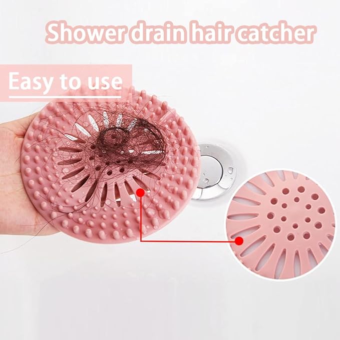 5 Pack Hair Catcher Durable Silicone Hair Stopper Shower Drain Covers - Image 5