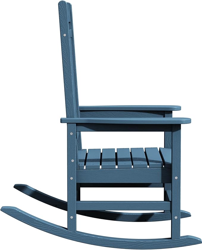 KINGYES Oversized Patio Rocking Chair Set of 2, High Density Polyethylene Outdoor Rocking Chairs with 330lbs Support for Adults, Navy - Image 10