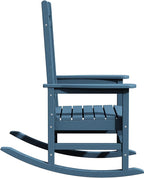 KINGYES HDPE Rocking Chairs Outdoor, Patio Rocking Chairs with 330lbs Support, Smooth Porch Rocker for Deck Lawn Yard, Navy - Image 11