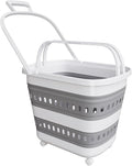 TECHMILLY Collapsible Plastic Laundry Basket Hamper by TECHMILLY