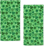 St Patricks Day Hand Towels for Bathroom, 2 Packs Lucky Clovers Fingertip by qiuhuang