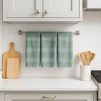Sage Green Kitchen Dish Towels: 100% Cotton Cloth Soft Cleaning Drying - Image 6