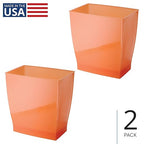 iDesign Small Plastic Bathroom Trash Can, Slim Rectangle Garbage Bin - Image 2