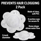 2-Pack Hair Catcher Drain Cover – 5" Dome-Shaped Soft PVC - Image 2