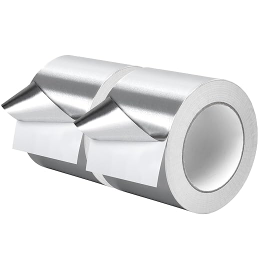 DGSL Aluminum Foil Tape, 3in x334ft-2 Pack Silver Metal High Temperature Heavy by DGSL