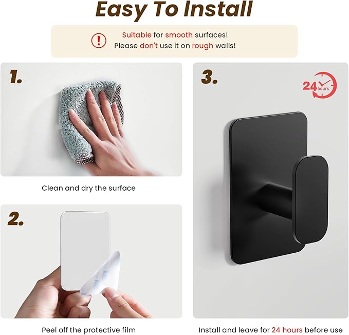 Heavy Duty Self Adhesive Hooks - 26lb Max - Image 8