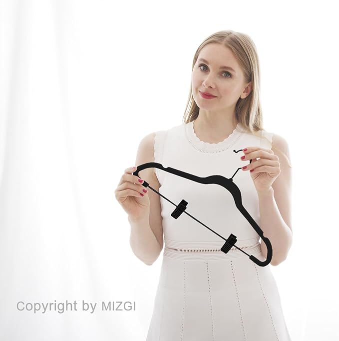 MIZGI Premium All Black Velvet Pants Hangers - Image 7