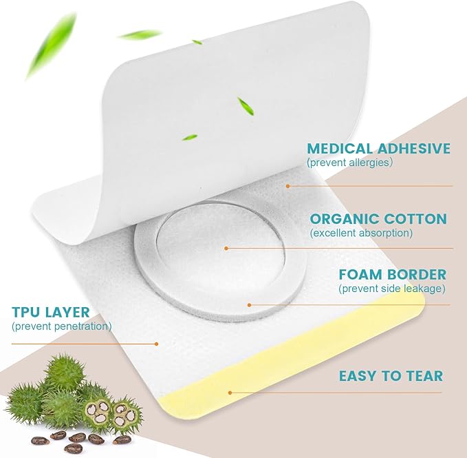 36Pcs Castor Oil Patches, Organic Cotton Castor Oil Patches - Image 4