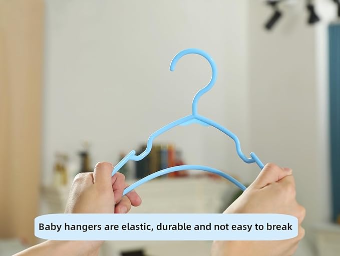 60 pcs Pink Baby Nursery Closet Hangers, Non-Slip Laundry Infant Pant Hanger - Image 3