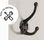 Ambipolar 5-Pack TriLeg Coat Hooks. Wall Mounted, Heavy Duty Decorative Black - Image 4
