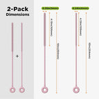 2 Pcs Silicone Straw Cleaner Brush, Extra Long Cleaning Brushes - Image 2