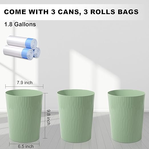 UUJOLY Small Trash Can Wastebasket Garbage Can Container Bins - Image 2