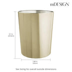 mDesign Round Metal Small 1.7 Gallon Recycle Trash Can Wastebasket, Garbage - Image 4