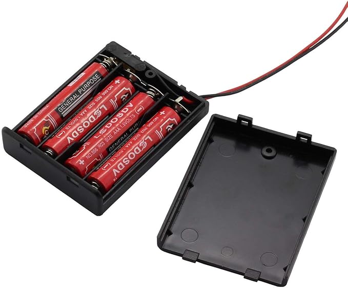 6 Pieces 4 Slots x 1.5V AAA Battery Case Holder Battery Spring Clip Storage Box - Image 4