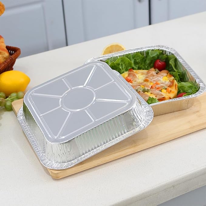 Non-Stick Disposable Air Fryer Aluminum Foil Liners Square 50PCS, Oil-Proof - Image 3