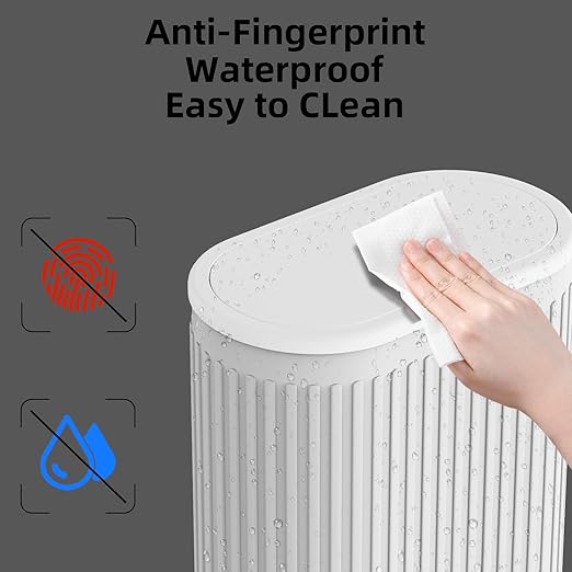 1.8 Gallons Small White Bathroom Trash Can - Image 6